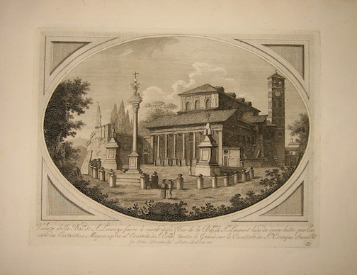 Piranesi Giovanni Battista - Parboni Pietro Veduta della Basilica di S.Lorenzo fuori le mura edificata da Costantino Magno sopra al Cimiterio di S.Ciriaca 1800 Roma